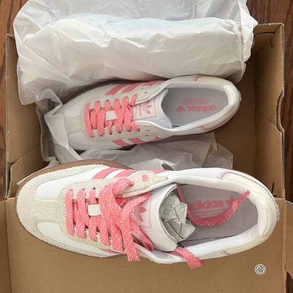Adidas Sambae Platform Sneakers | White & Bliss Pink | 7 | NWT - Picture 4 of 7